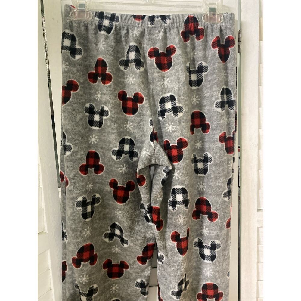 Disney Mickey Mouse Logo Pajama Bottoms Fleece Lounge Pants Elastic Waist XS - Picture 7 of 8